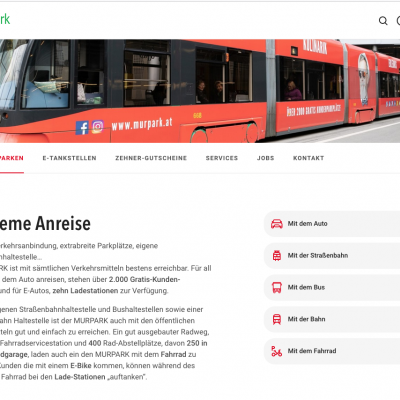 Screenshot Website MURPARK 